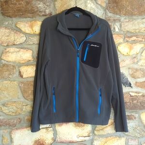 Eddie Bauer gray polartec zip up fleece jacket